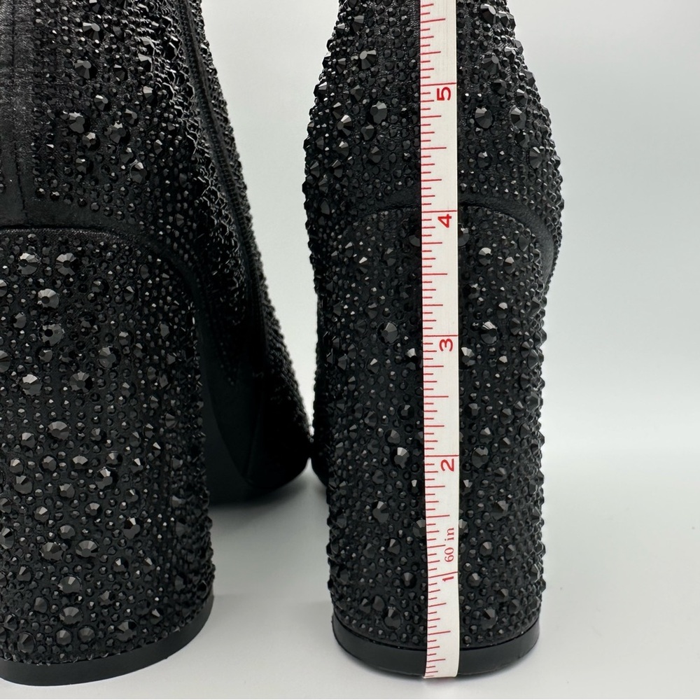 Lauren Lorraine Women's Black Crystal Embellished Pointed Toe Boots Size 9.5 - Picture 8 of 12